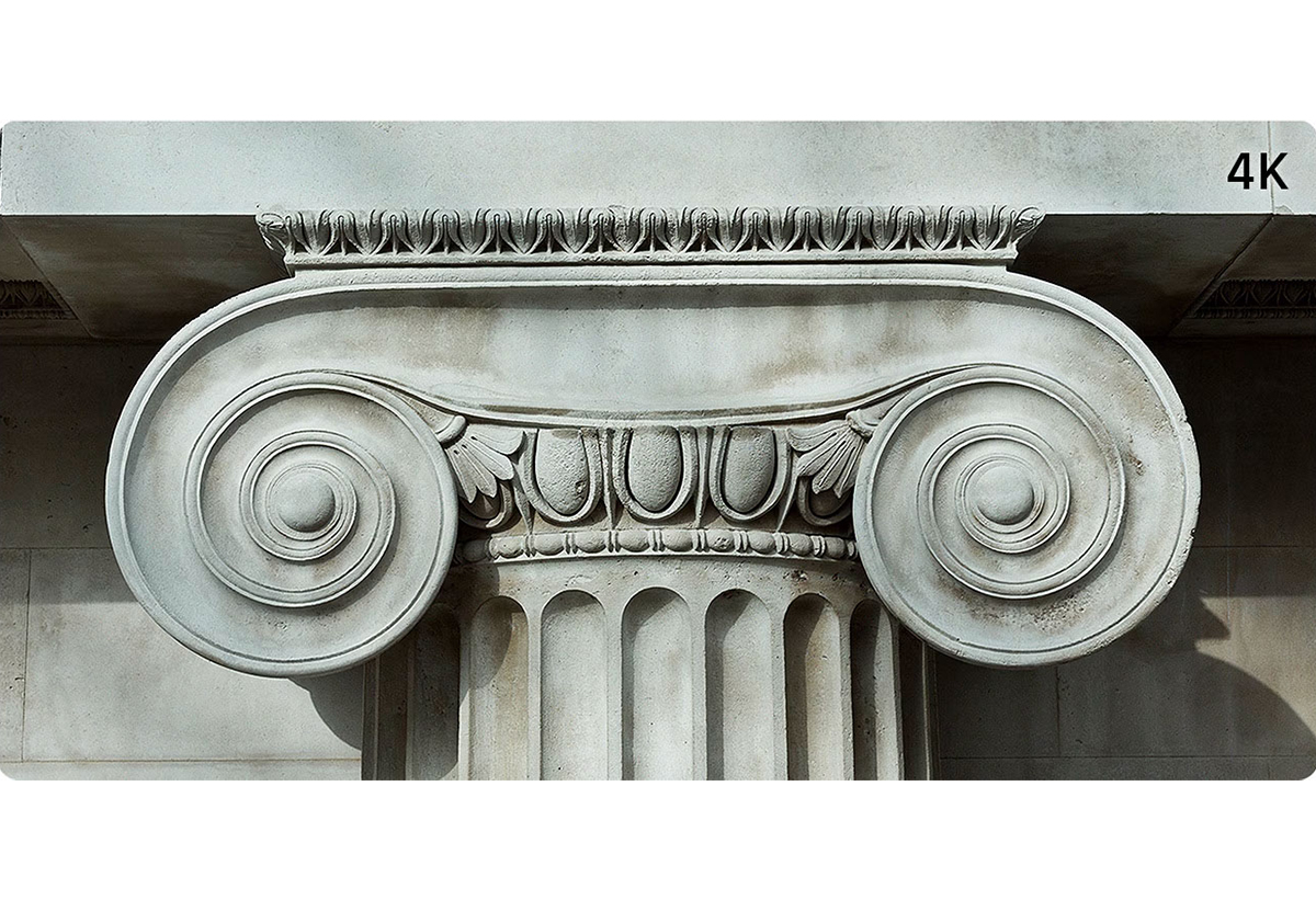 Απεικονίζεται ένας κίονας σε 4K ανάλυση.